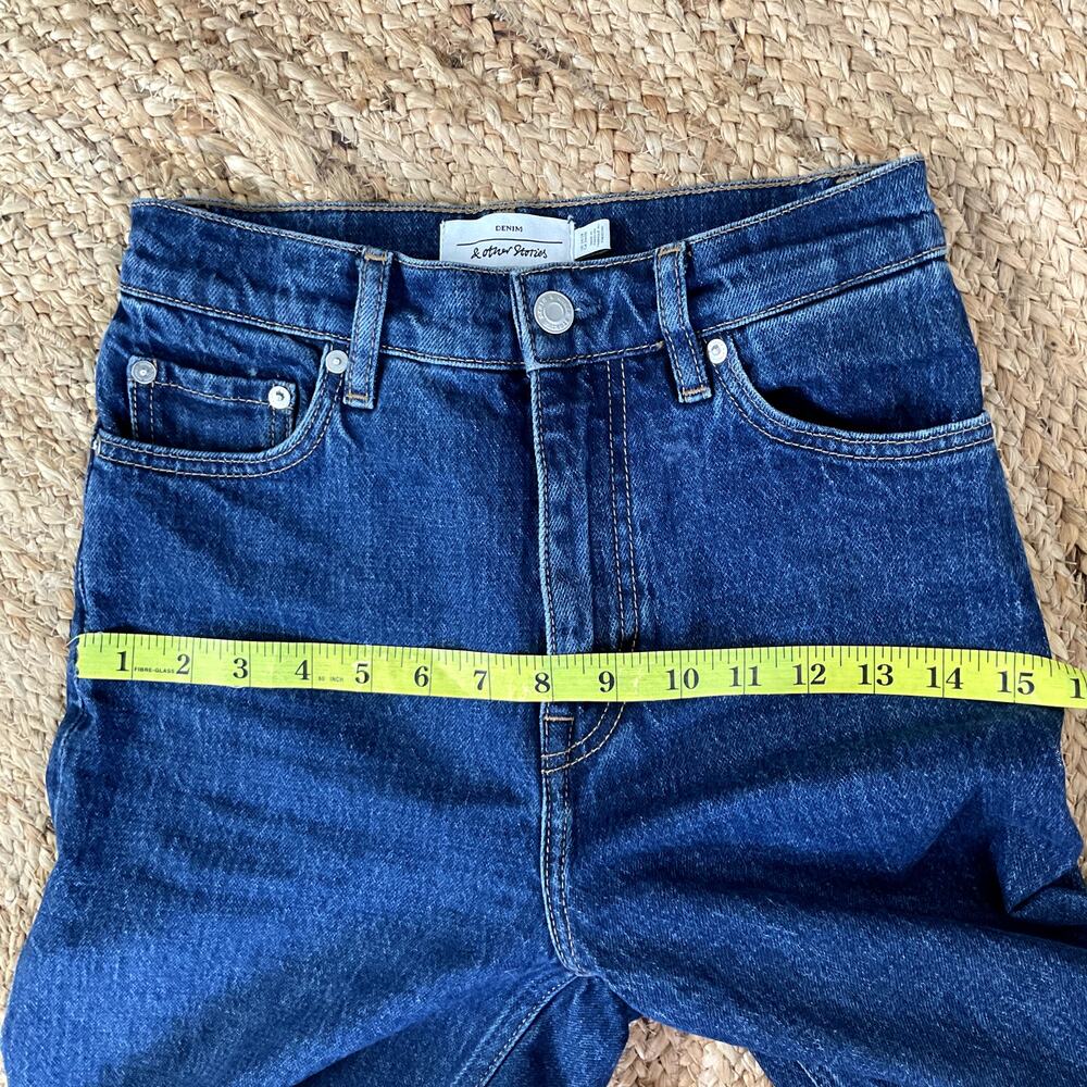 & Other Stories Denim Wide Leg High Rise Jeans Women's US 4 Medium Wash - Picture 6 of 7